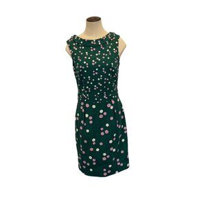 Boden Martha Shift Sleeveless Polka Dot Dress Sap Green Dandelion Size 6